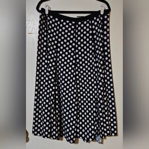 Elegant Black and White Polka Dot A-Line Skirt